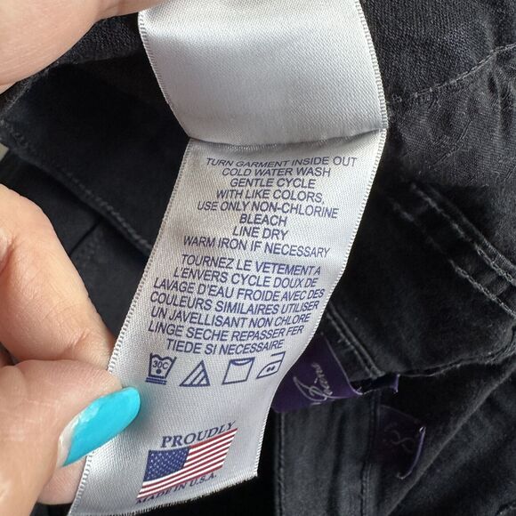 NYDJ Women's Jeans Denim Pants Black Stretch Straight Leg Bling Size 12 - Picture 6 of 7